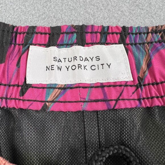 Saturdays NYC Timothy Hyper Monstera Print 7” Inseam Swim Short Men’s Size XS - Picture 7 of 16